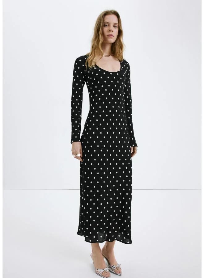 Long sleeve polka dot dress