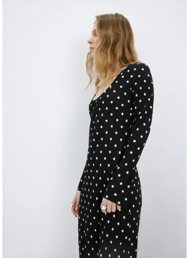 MANGO  Long sleeve polka dot dress for Women | Best Price UAE
