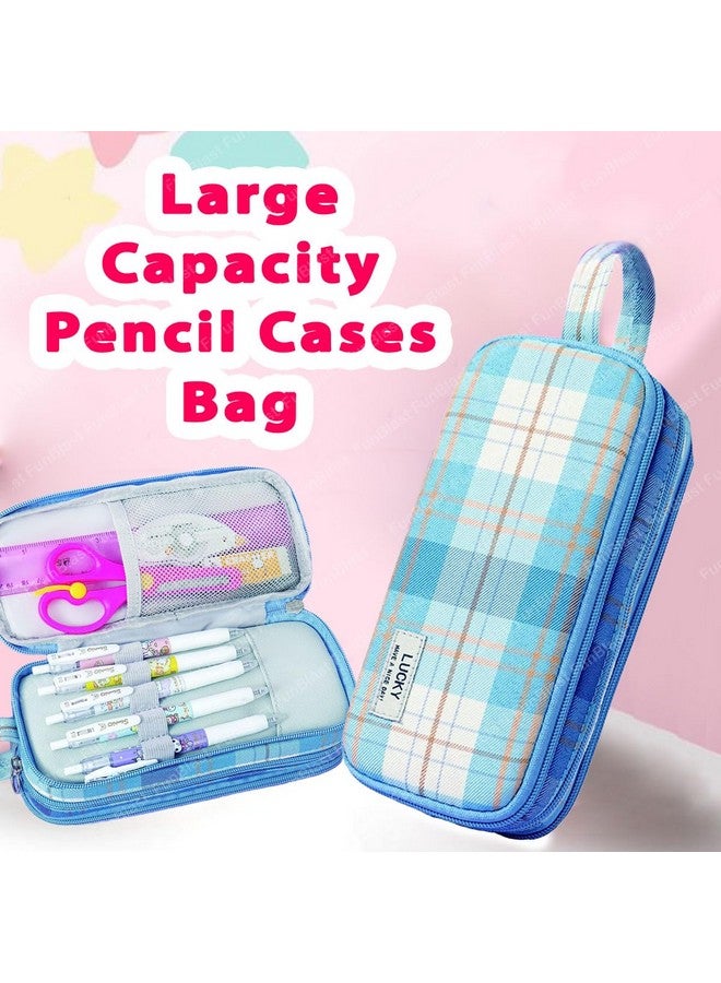 فنبلاست حقيبة أقلام فن بلاست كبيرة السعة - حقيبة متعددة الأغراض للأدوات المكتبية - حقائب أقلام للأطفال، حقيبة مستحضرات تجميل، حقيبة سفر، حقيبة أقلام وأقلام رصاص للمدرسة والجامعة (أزرق) - Image 5