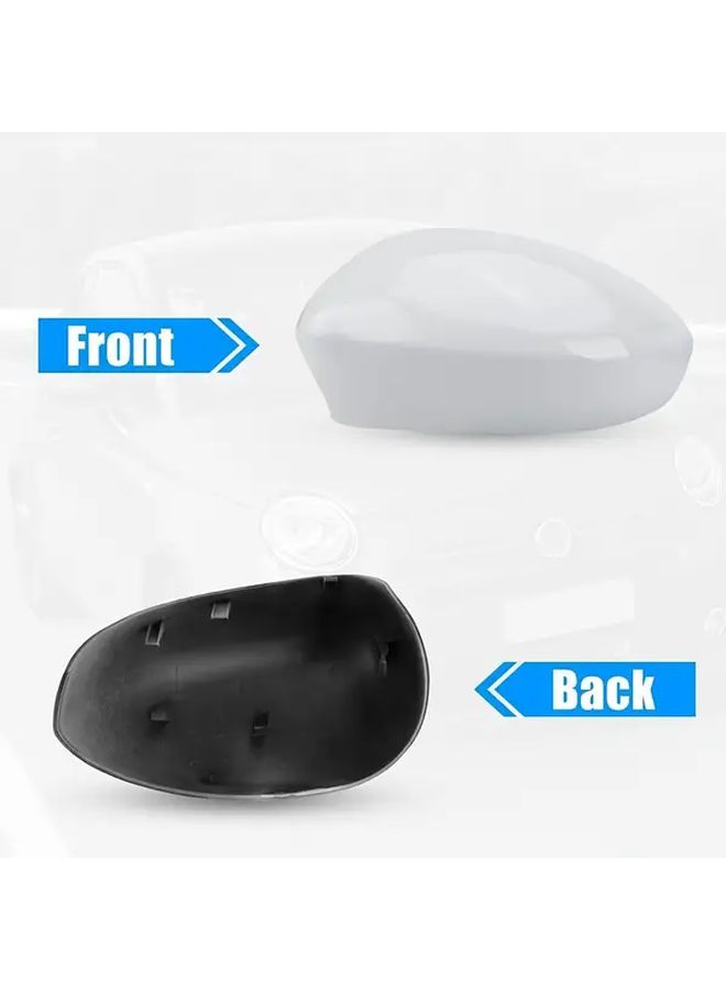 Bright White Pair Chrome Oval Car Rearview Mirror Covers for Fiat 500 2007 2024 - Image 5