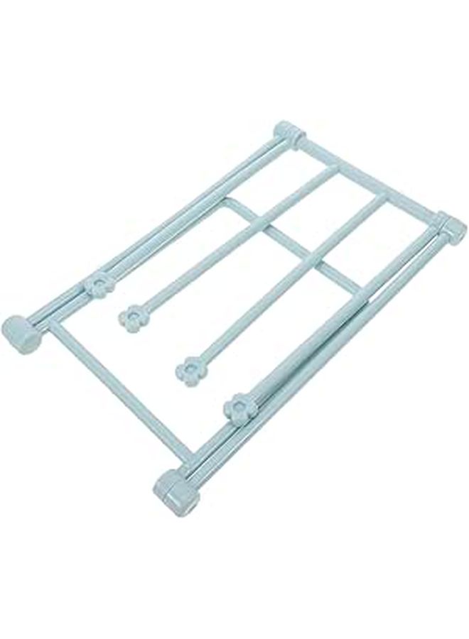 Foldable Towel Rack For Kitchen Bathroom Lightweight Cloth Holder Light Blue Space Saving Organizer - Image 1