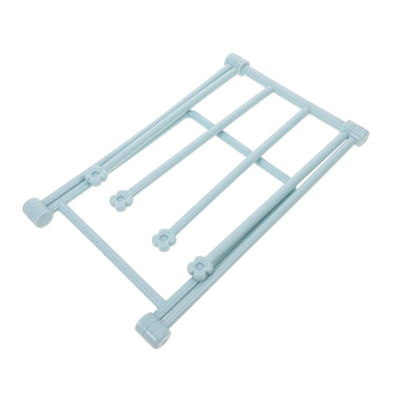 Foldable Towel Rack For Kitchen Bathroom Lightweight Cloth Holder Light Blue Space Saving Organizer - Image 2
