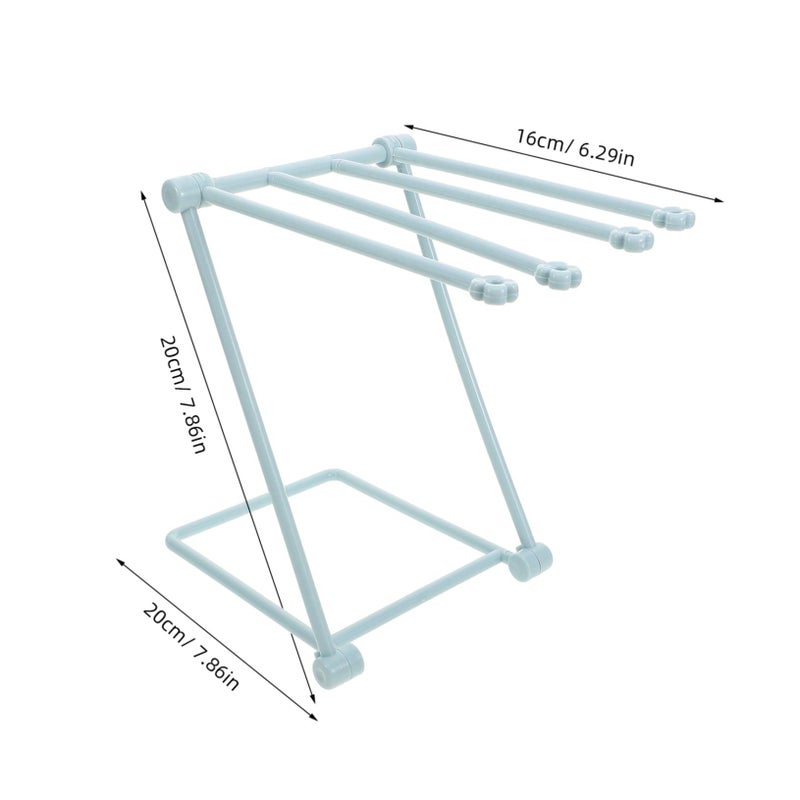 Foldable Towel Rack For Kitchen Bathroom Lightweight Cloth Holder Light Blue Space Saving Organizer - Image 3