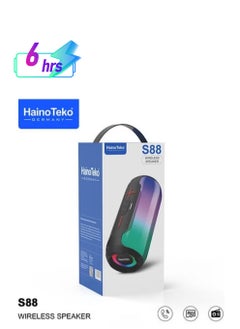 Haino Teko S88 Wireless Bluetooth Speaker with LED Light – High-Quality Sound, Button Control, Portable Design for Parties and Outdoor Events – Black  - Image 1