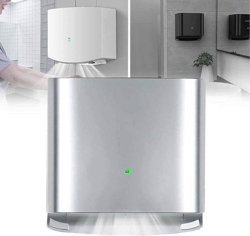 Automatic Commercial Hand Dryer Hand Dryer ABS Air Dryer Hand with Filtration Wall Mount Hand Dryer, Household Hotel Commercial Hand Dryer for Toilets Washrooms WC (Silver) - Image 1