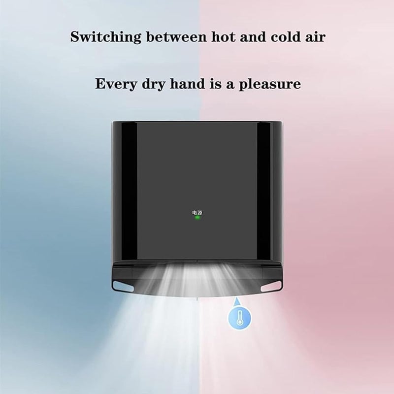 Automatic Commercial Hand Dryer Hand Dryer ABS Air Dryer Hand with Filtration Wall Mount Hand Dryer, Household Hotel Commercial Hand Dryer for Toilets Washrooms WC (Silver) - Image 4