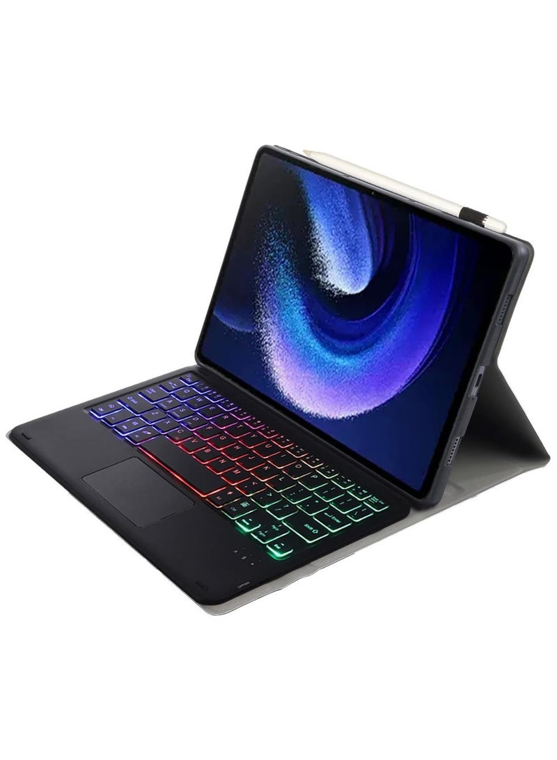 Touchpad Arabic and English Keyboard Case Compatible With Xiaomi Pad 6/6 Pro 11 Inch 2023, Backlight, Multi-Touch Trackpad, Flip Stand Case with Pencil Holder - Image 3