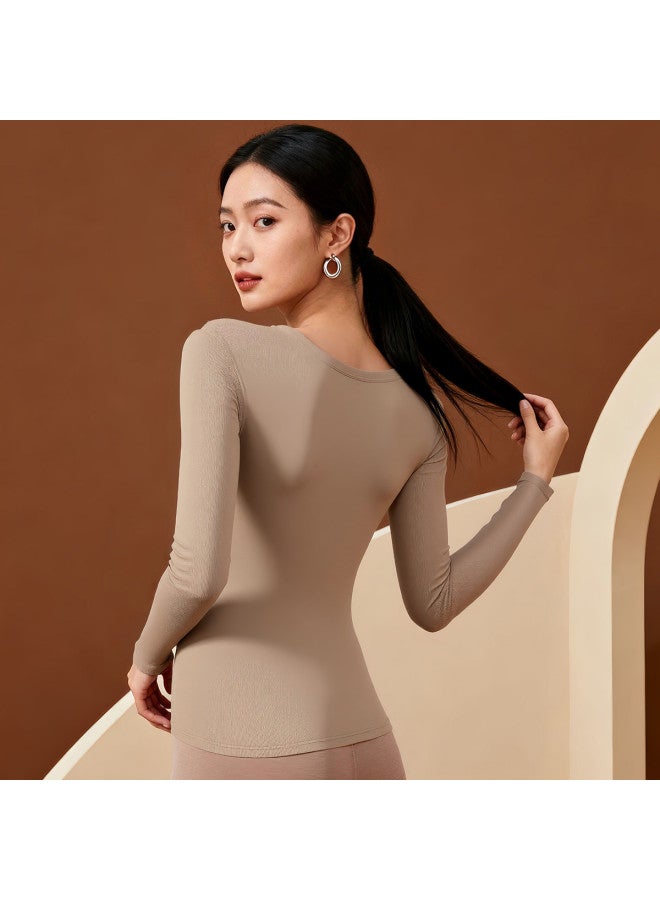 Your Sun Seamless Nude Feel Women'S Warm T-Shirt Autumn Innerwear Base Layer High Stretch Can Be Worn Alone - Image 5