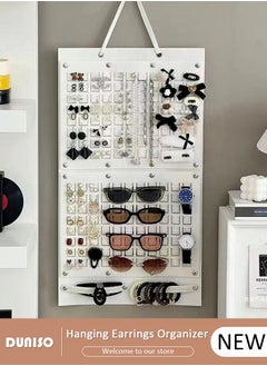 DUNISO Hanging Jewelry Organizer, Multifunctional Sunglasses Storage Bag, Foldable Large Hair Accessory Organizer for Home or Outdoor Travel, Wall Mounted Display Stand for Earring, Necklace, Headband, Sunglasses, Hair Claw Clip, Bracelets  - Image 1