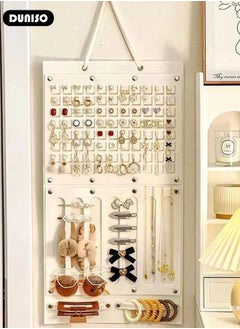 DUNISO Hanging Jewelry Organizer, Multifunctional Sunglasses Storage Bag, Foldable Large Hair Accessory Organizer for Home or Outdoor Travel, Wall Mounted Display Stand for Earring, Necklace, Headband, Sunglasses, Hair Claw Clip, Bracelets  - Image 3