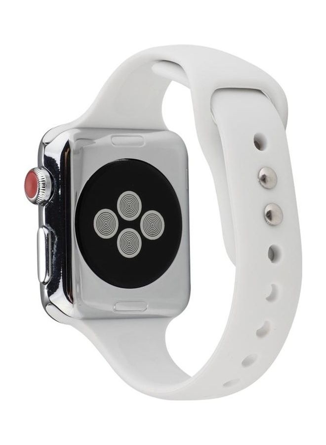 NIBEMINENT Replacement Wrist Strap For Apple Watch Series 5/4 44mm And 3/2/1 42mm White - Image 4