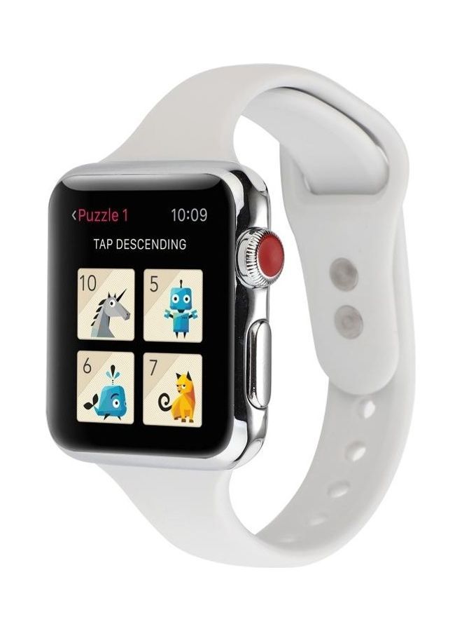 NIBEMINENT Replacement Wrist Strap For Apple Watch Series 5/4 44mm And 3/2/1 42mm White - Image 3