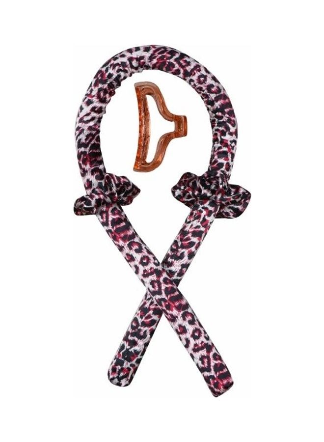 NIBEMINENT 2-Piece Foam Sponge No Heat Curling Iron Set Red Leopard - Image 1