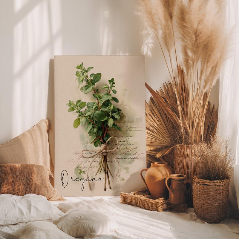 TNESSENTIAL Oregano Botanical Art Poster or Canvas Print, Typography Cottagecore Herb Wall Art for Kitchen, Farmhouse Country Decor, Plant Lover Gift - Image 4
