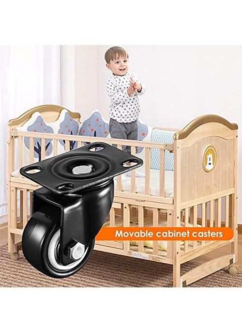 Bilvina Bilvina 2 Heavy Duty Caster Wheels Soft Rubber Swivel Caster with 360 Degree 2 with Brakes 2 Without Set of 4  - Image 4