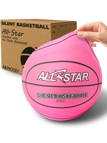 ALLINCOZY Covered Silent Basketball Fabric Cover Soft Foam Airless Basketball High Bounce NoiseFree Training Ball Gifts Packaging Safe for Indoor Activities - Image 1