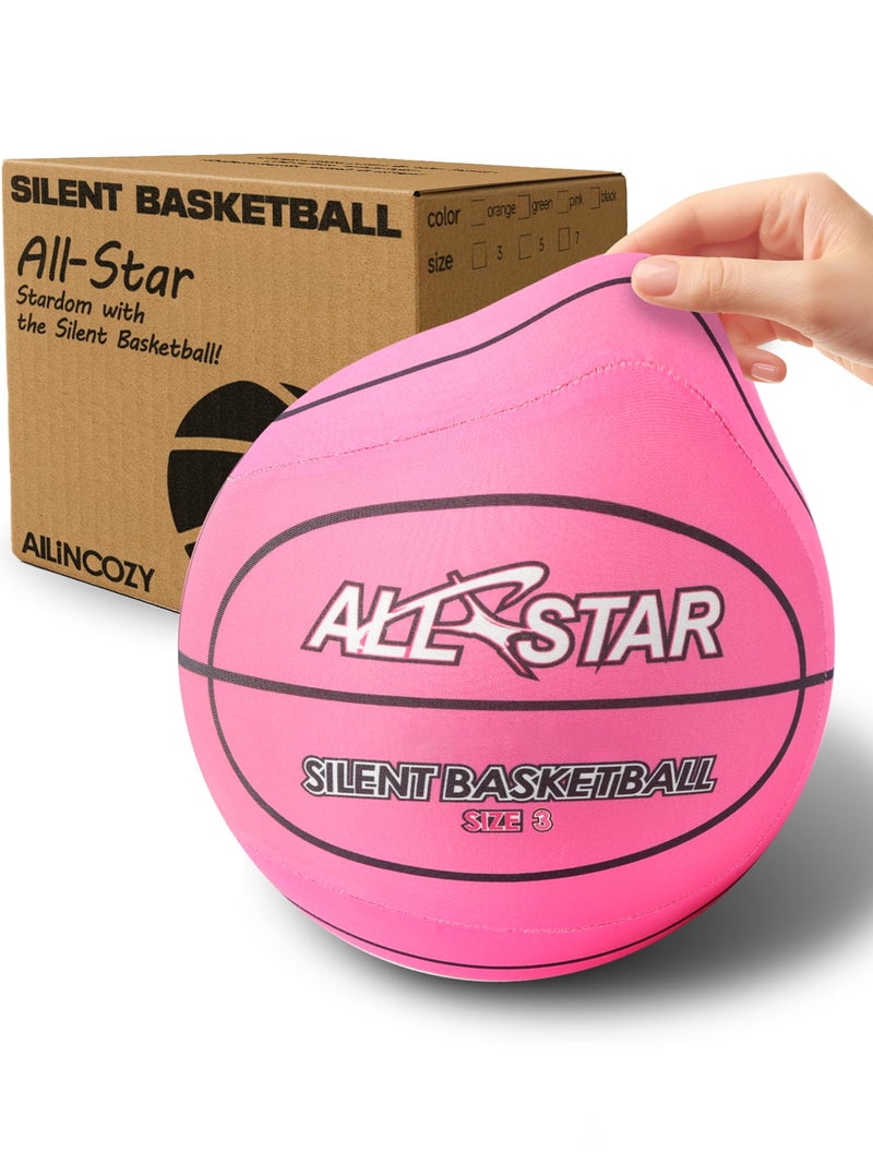 ALLINCOZY Covered Silent Basketball Fabric Cover Soft Foam Airless Basketball High Bounce NoiseFree Training Ball Gifts Packaging Safe for Indoor Activities - Image 2