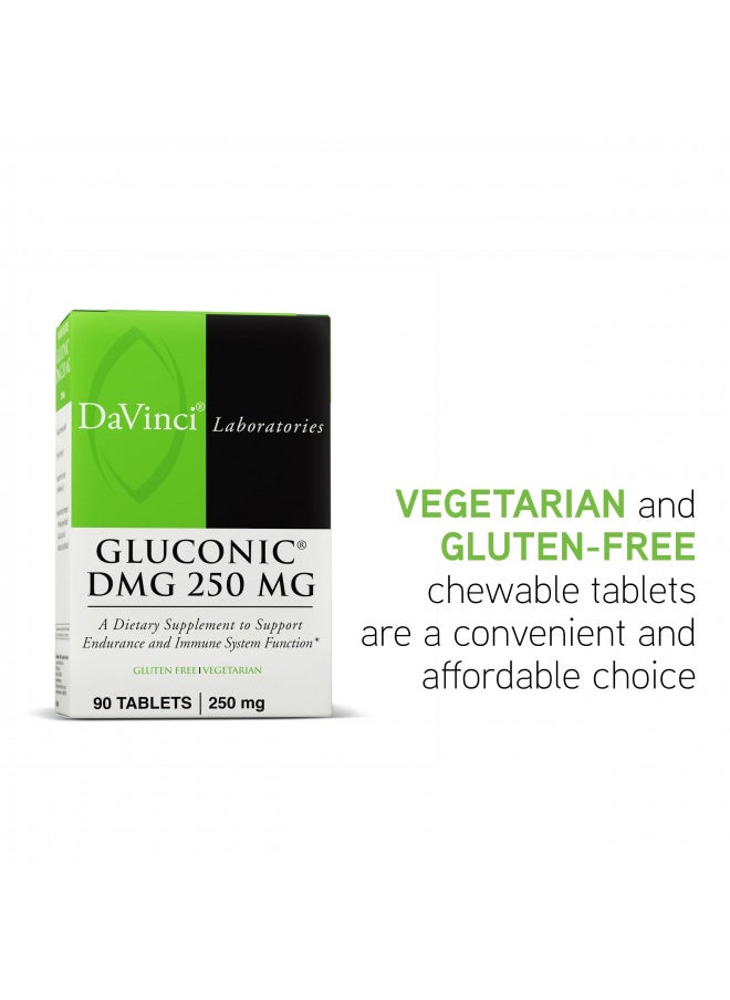 Davinci DAVINCI Labs Gluconic DMG 250mg - Helps Support Immune System, Muscle Function, Heart Health & Brain Health - 90 Chewable Tablets (90 Servings)  - Image 5