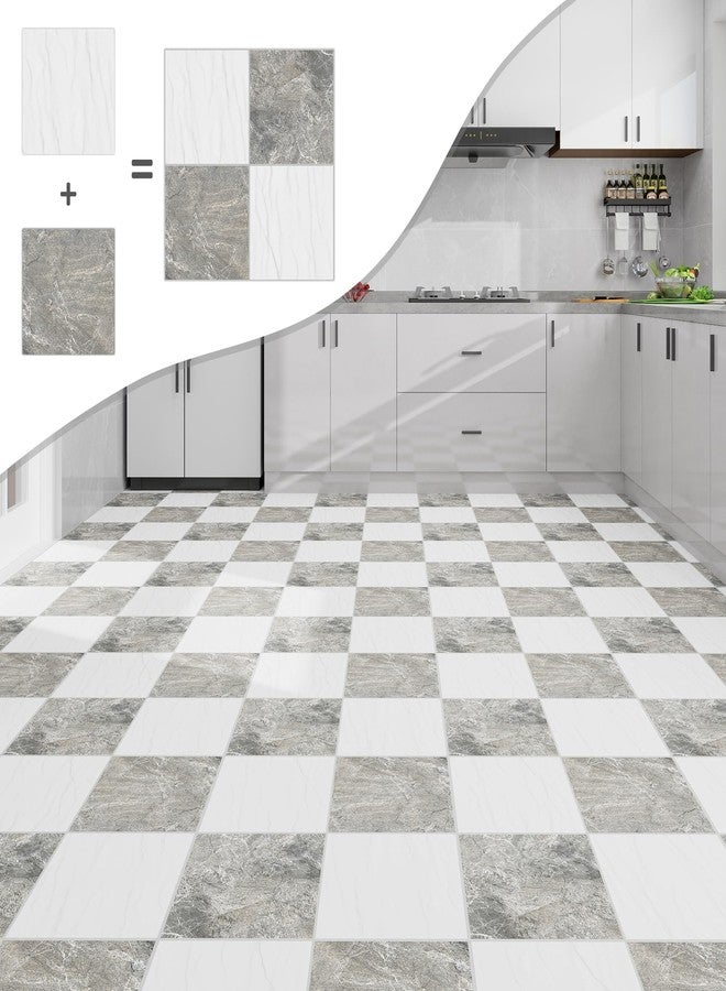 Lareko 60Sq.Ft Grey Marble Peel and Stick Vinyl Floor Tiles,60 Tiles - 12" x 12",Waterfproof and Self Adhesive Vinyl Sticker Tiles,Laminate Flooring for for Kichen,Bathroom,Dining Room(Grey) - Image 5