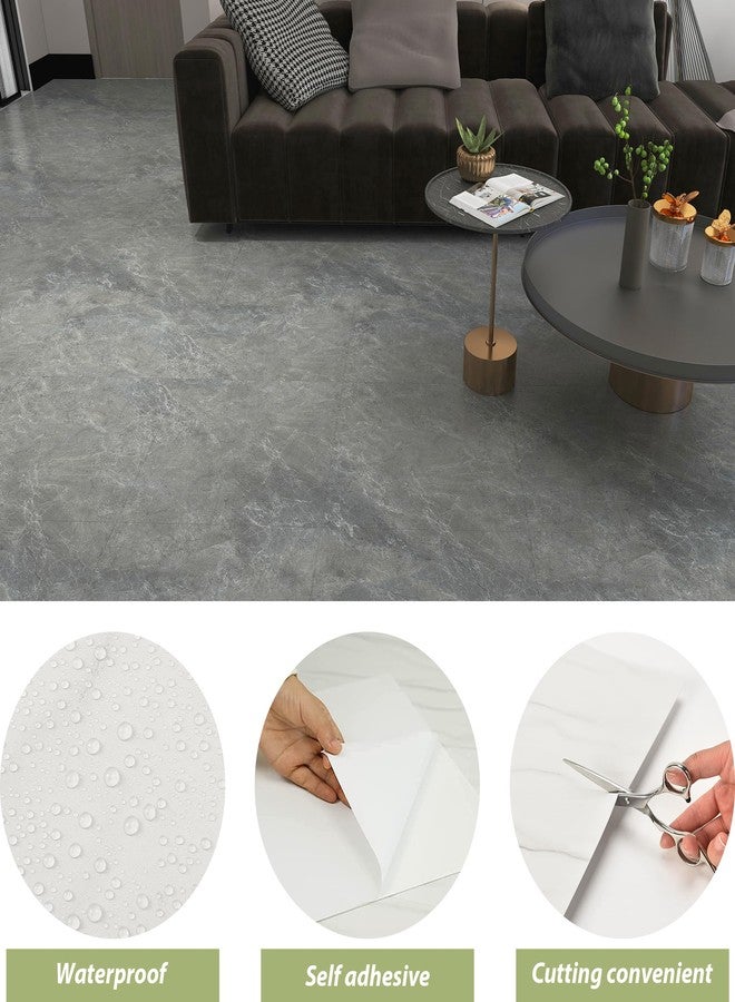 Lareko 60Sq.Ft Grey Marble Peel and Stick Vinyl Floor Tiles,60 Tiles - 12" x 12",Waterfproof and Self Adhesive Vinyl Sticker Tiles,Laminate Flooring for for Kichen,Bathroom,Dining Room(Grey) - Image 4