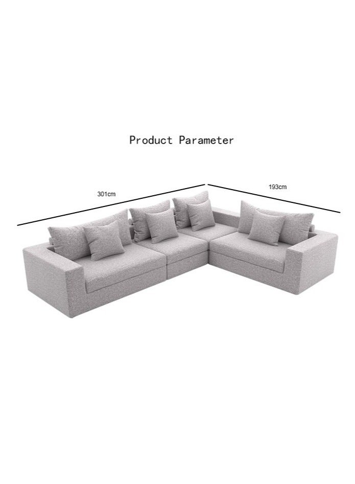 Ripple FURNITURE Top Quality Living Room Corner Sofa Convertible Set Light L Shape  6 Seater Grey 301X193X40  - Image 3