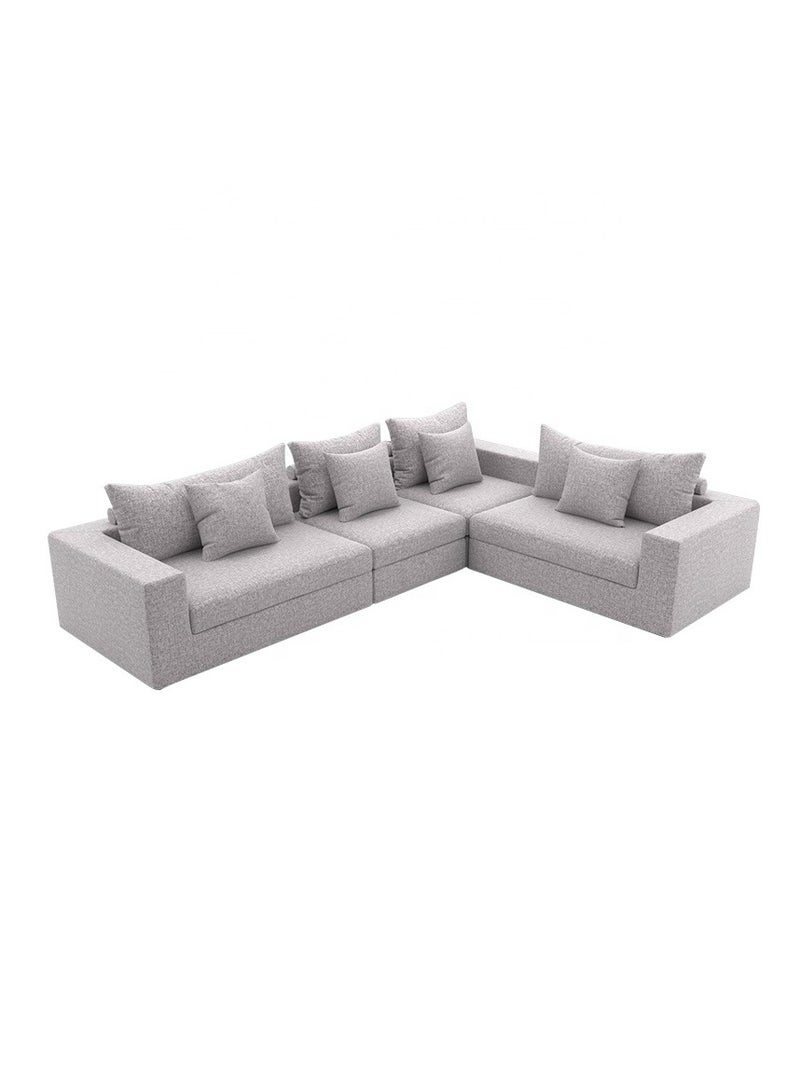 Ripple FURNITURE Top Quality Living Room Corner Sofa Convertible Set Light L Shape  6 Seater Grey 301X193X40  - Image 1