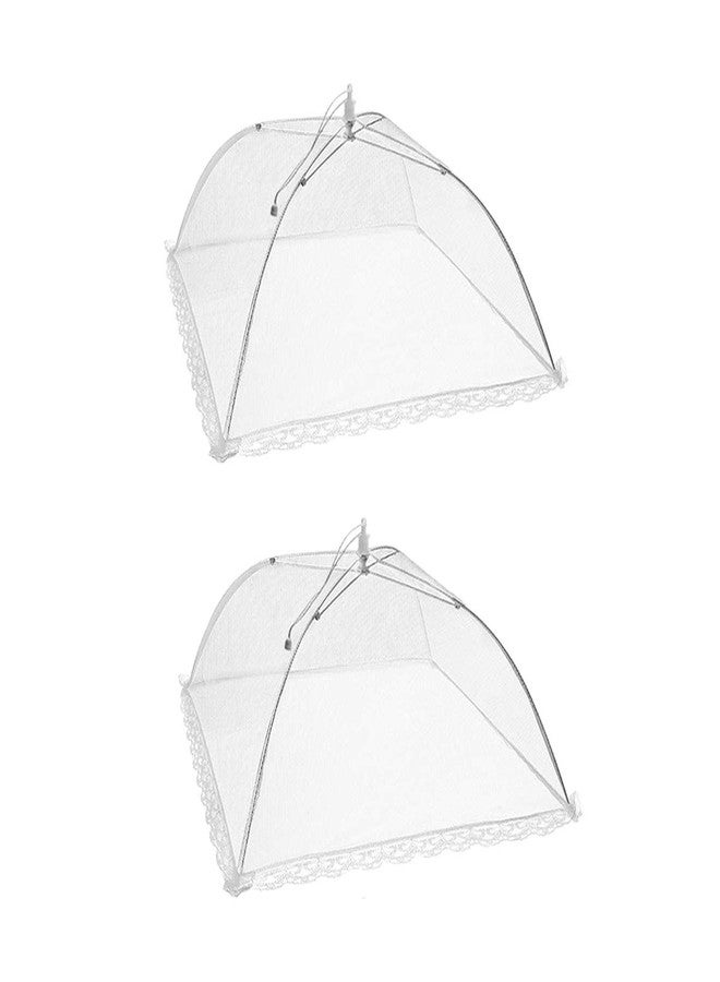 TOUGS 2 Pack Pop-Up Mesh Food Covers, 17 Inches Umbrella-Style Folding Mesh Food Cover Picnic Dome, Food Protector Tent Keep Out Flies, Bugs, Mosquitoes - Image 1