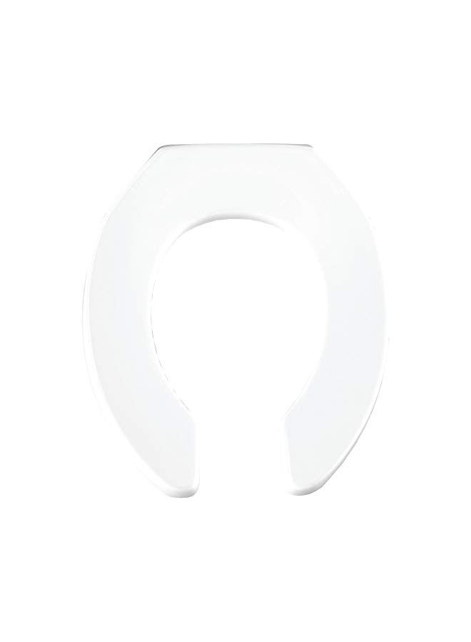 Bemis BEMIS 955SSCT 000 Commercial Heavy Duty Open Front Toilet Seat without Cover will Never Loosen & Reduce Call-backs, ROUND, Plastic, White  - Image 1
