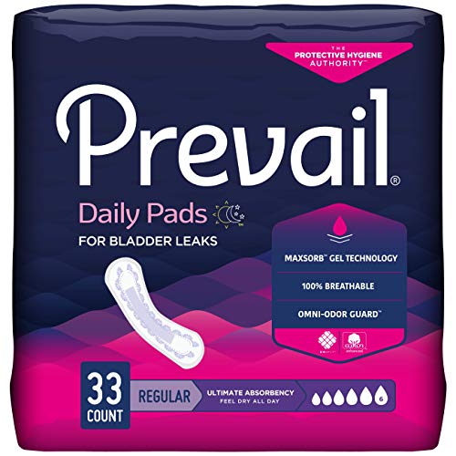 Prevail Ultimate Absorbency Incontinence Bladder Control Pads for Women, Regular Length, 33 Count - Image 1