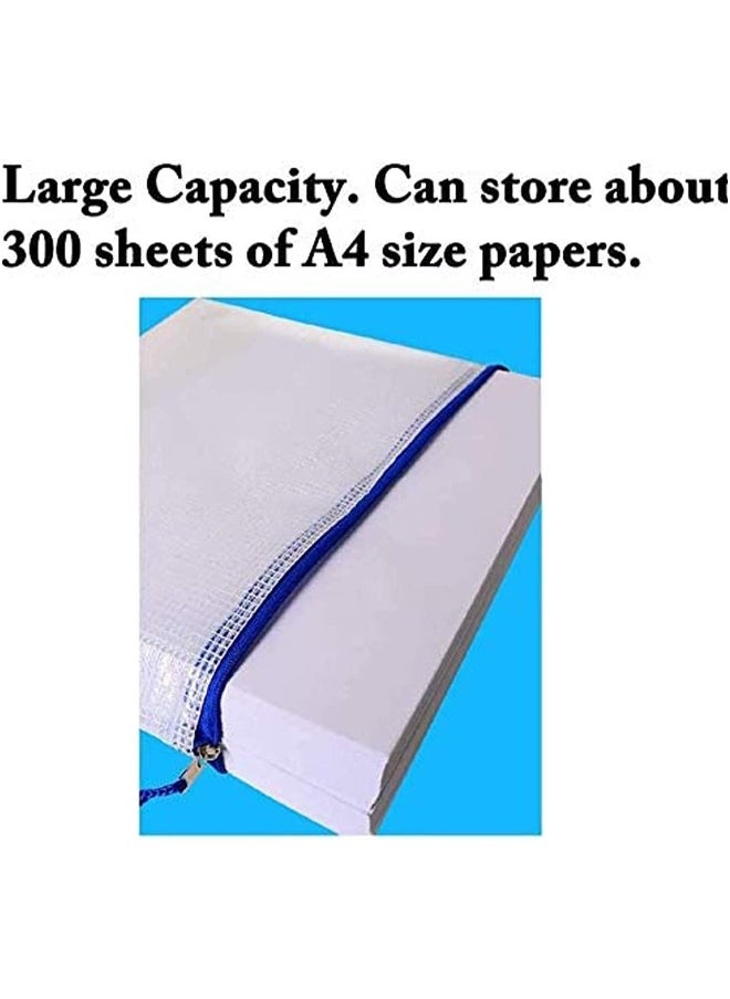 Generic - 10PCS Plastic Wallets A4 Zip Wallets Ziplock Bags Plastic Mesh Document File Folder A4 Zipper Bag Zip Locked Bags A4 Zip Lock Mesh Document Files Wallet - Image 1