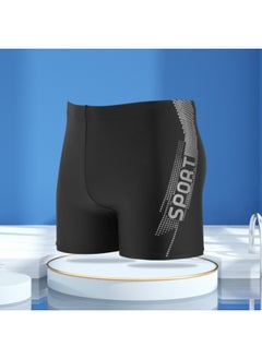 Simple Printed Men's Swimming Trunks Plus Size Soft And Comfortable Lining Adult Hot Spring Boxer Swimming Trunks Wholesale-Color:Gray Offset Printing-Size:XL (recommended 47.50 Kg-60.00 Kg