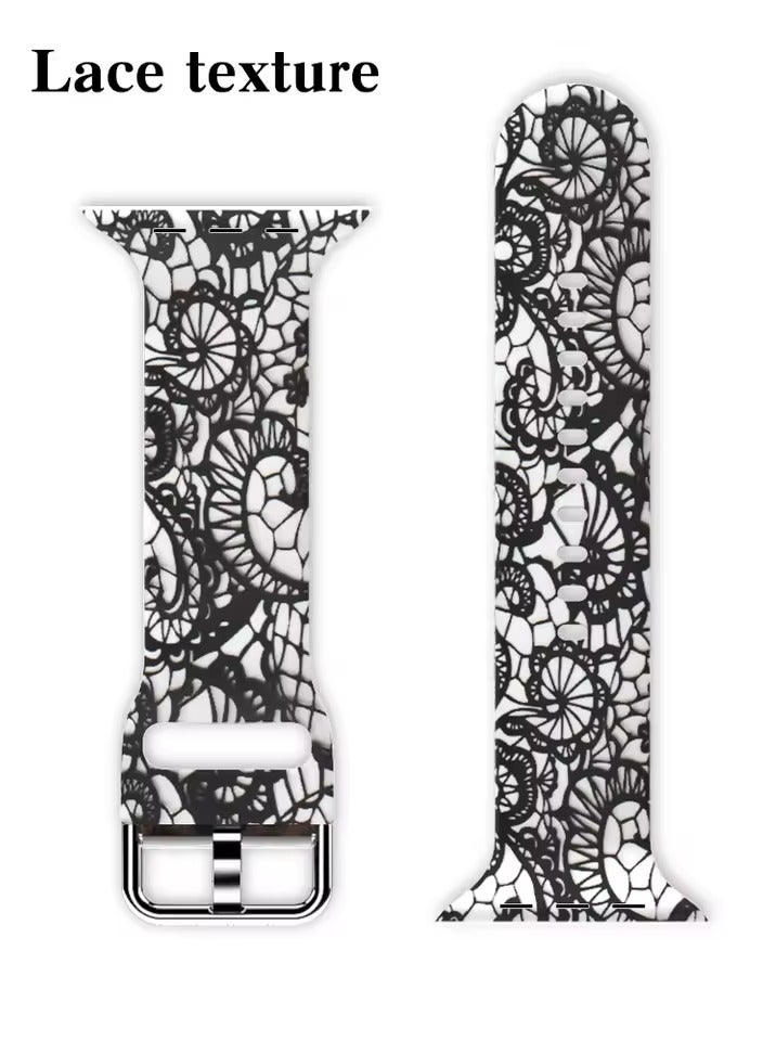 تي دبليو إي جي جي أو أن مجموعة من 10 قطع من أحزمة/سوارات السيليكون المطبوعة لساعة Apple Watch من جميع السلاسل متوافقة مع 42 مم (السلسلة 10)/41 مم/40 مم/38 مم بألوان متنوعة - Image 5