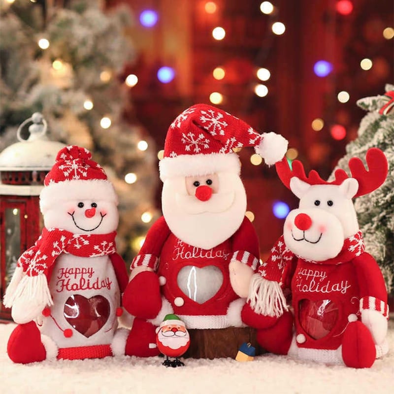 Bags Zipper Design Christmas Zipper Gift Bags Thickened Felt Material Reusable Christma Bags With Santa Snowman Style For Presents Candy Fruit And Festival - Image 2