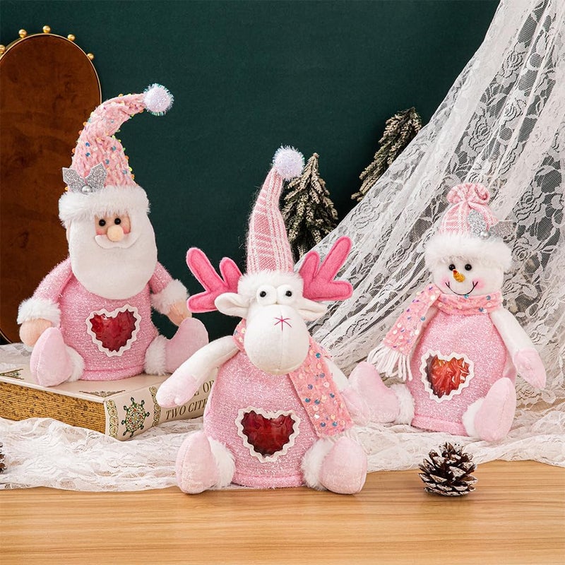 Bags Zipper Design Christmas Zipper Gift Bags Thickened Felt Material Reusable Christma Bags With Santa Snowman Style For Presents Candy Fruit And Festival - Image 3