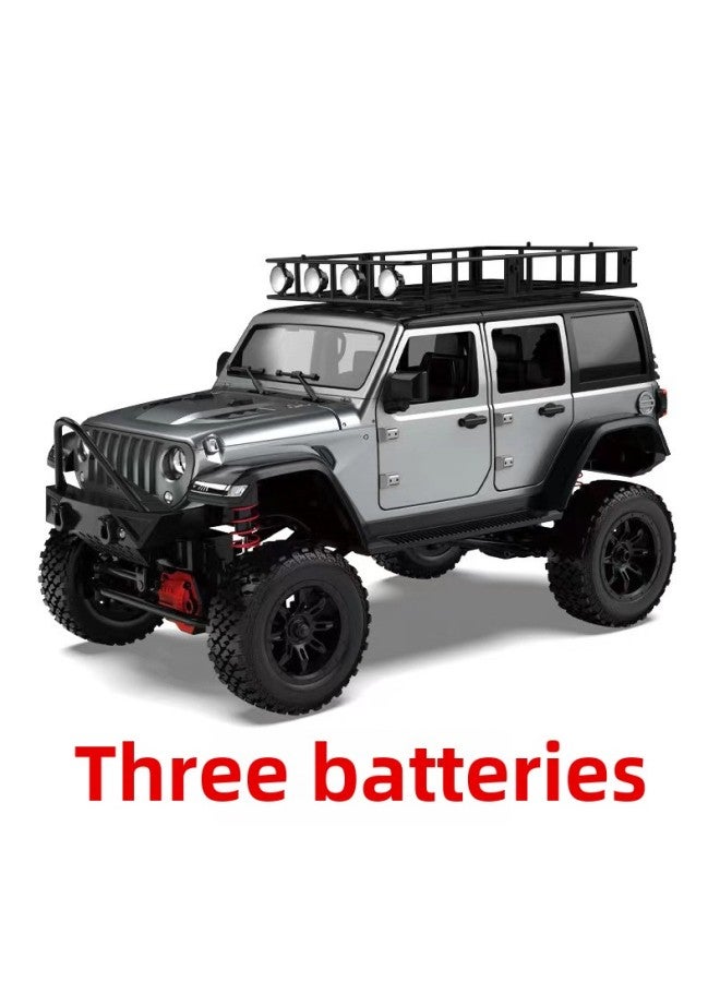 Mangniu MN128 Full-scale RC Model Remote Control Car Four-wheel Drive Climbing Car Simulation Off-road Vehicle Toy-Color:Silver-three Batteries-Proportion:1:12 - Image 1
