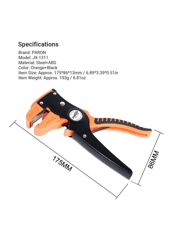 Paron Dual Layer Handle Duckbill Pliers Orange/Black 175x86x13mm - Image 3
