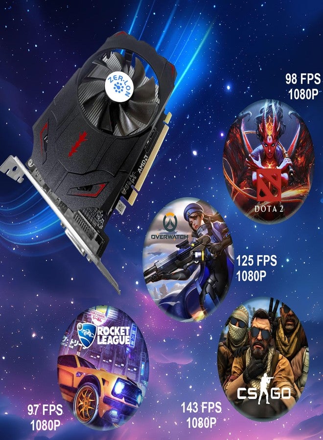 ZER-LON Radeon RX 550 4GB Graphics Card, GDDR5 128 Bit PCIE 3.0 Computer Gaming Gpu, 1183MHz Video Card with HDMI/DP/DVI Ports Support 4K - Image 3