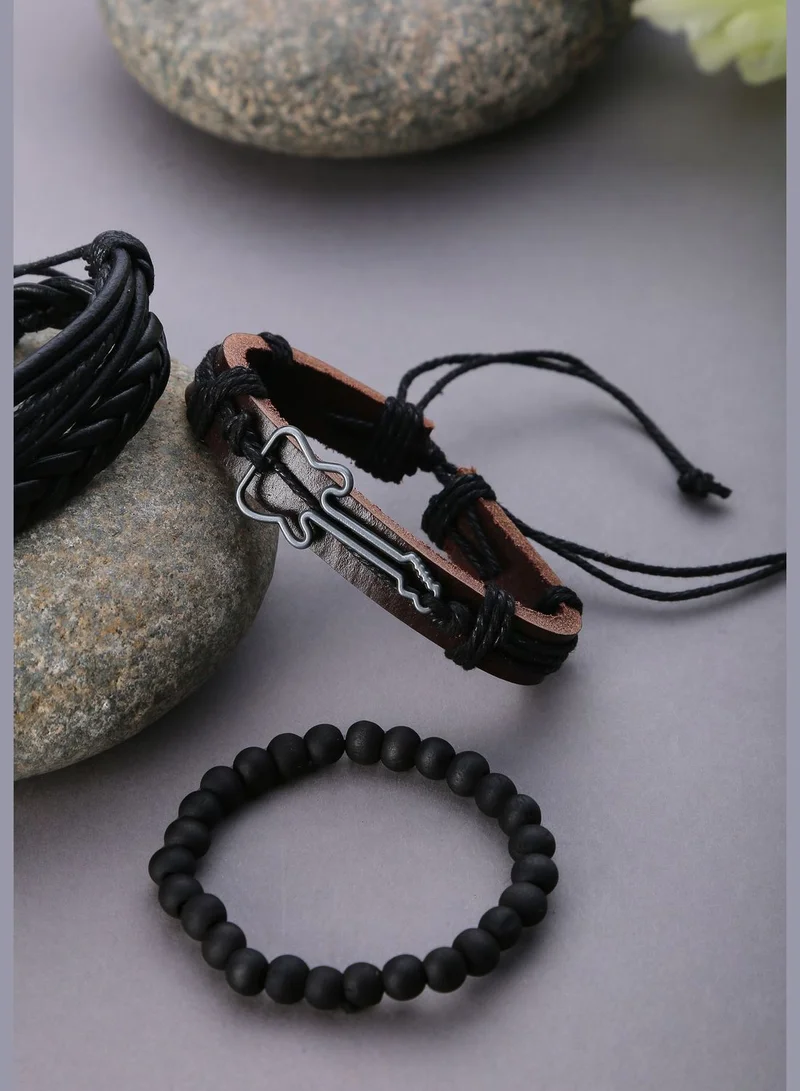 SOHI Slip on Black Bracelet
