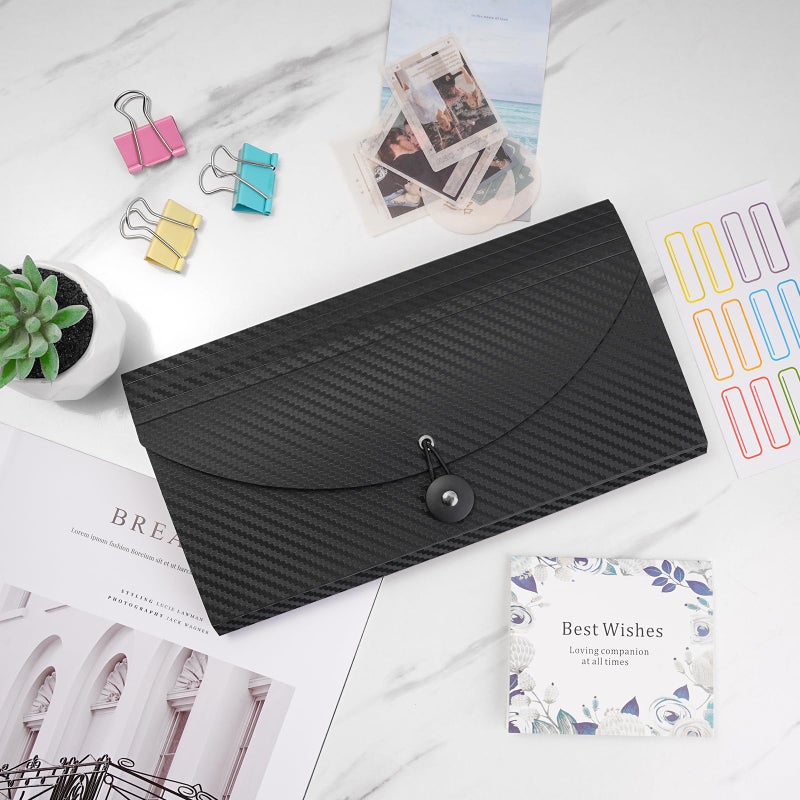 Cesil Receipt Organizer Cesil 13 Pockets Receipt Holder Small Accordion File Organizer Expanding File Folder Large Capacity Cards Ticket File Check Cards Bill Business Coupons Storage Case - Image 5
