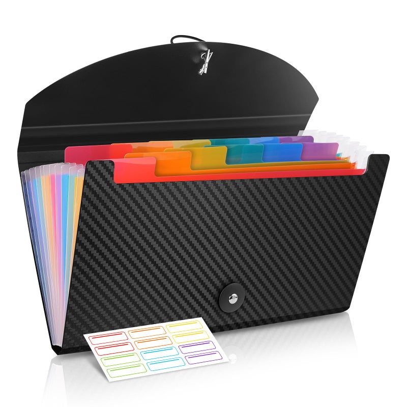 Cesil Receipt Organizer Cesil 13 Pockets Receipt Holder Small Accordion File Organizer Expanding File Folder Large Capacity Cards Ticket File Check Cards Bill Business Coupons Storage Case - Image 1