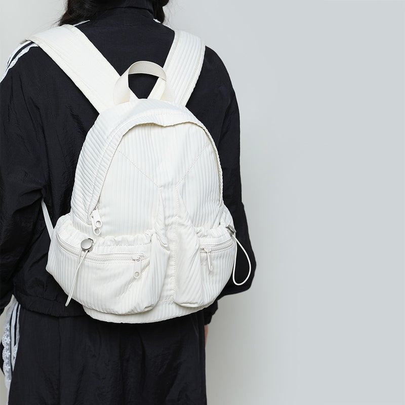 2026 Korean Fashion Pleated Backpack Lightweight Waterproof Travel Commuter Bag for Women - Image 2