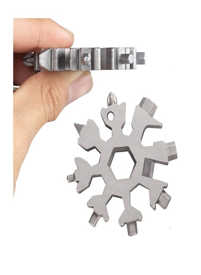 ميدالية مفاتيح متعددة الأغراض 18 في 1 للفك والتركيب مصنوعة من الفولاذ الصلب المقاوم للخدش والصدأ - Image 1