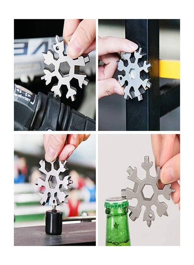 ميدالية مفاتيح متعددة الأغراض 18 في 1 للفك والتركيب مصنوعة من الفولاذ الصلب المقاوم للخدش والصدأ - Image 4