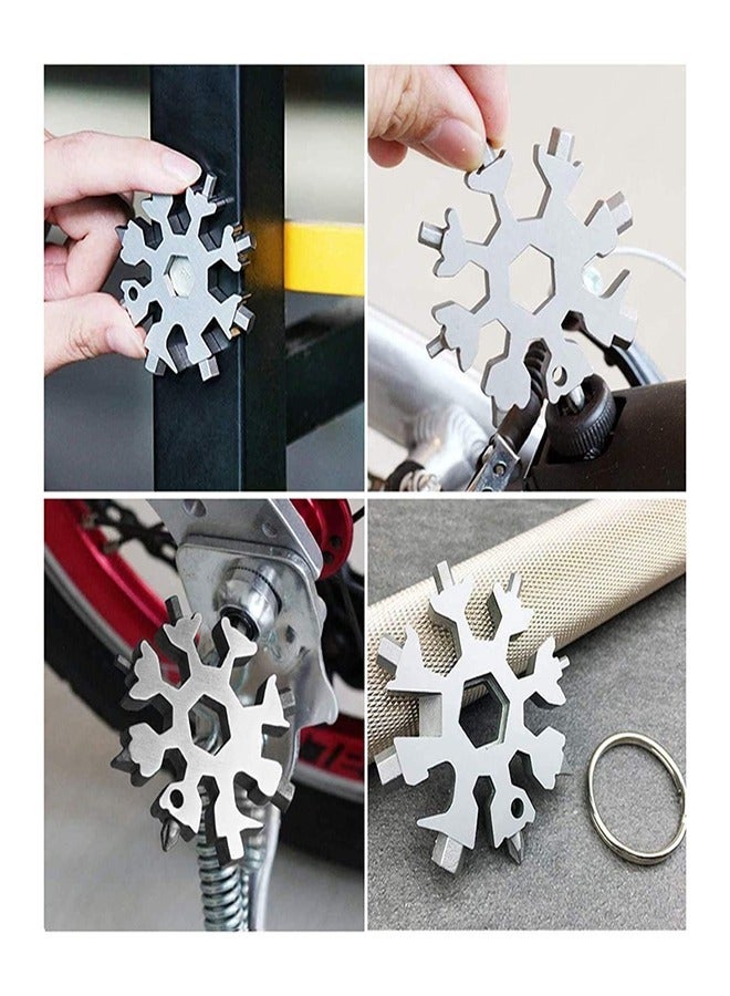 ميدالية مفاتيح متعددة الأغراض 18 في 1 للفك والتركيب مصنوعة من الفولاذ الصلب المقاوم للخدش والصدأ - Image 2