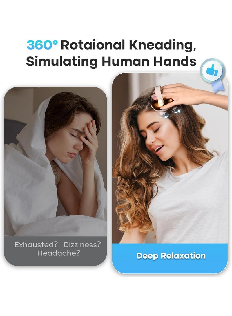 Electric Scalp Massager Head Massager Scalp Stress Relax, 5 in 1 Kneading 128 Massage Nodes, Waterproof Hair Massage with 8 Removable Claws Cat Scratcher, Gift for Dad Mom - Image 2