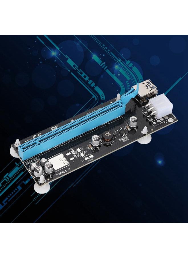Thoraya محول كابل الطاقة كرت توسيع بطاقة الرسوميات PCI-E إلى PCI-E 1x إلى 16x 6Pin  - Image 5
