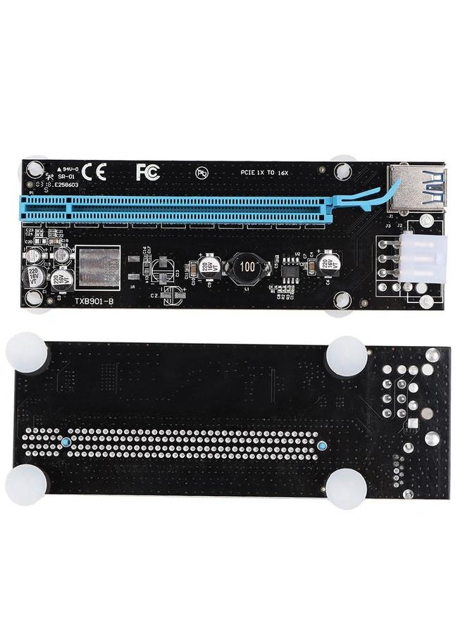 Thoraya محول كابل الطاقة كرت توسيع بطاقة الرسوميات PCI-E إلى PCI-E 1x إلى 16x 6Pin  - Image 3