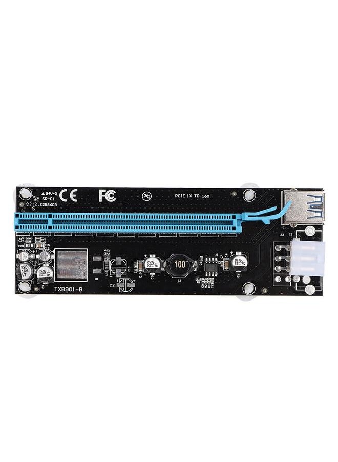 Thoraya محول كابل الطاقة كرت توسيع بطاقة الرسوميات PCI-E إلى PCI-E 1x إلى 16x 6Pin  - Image 2