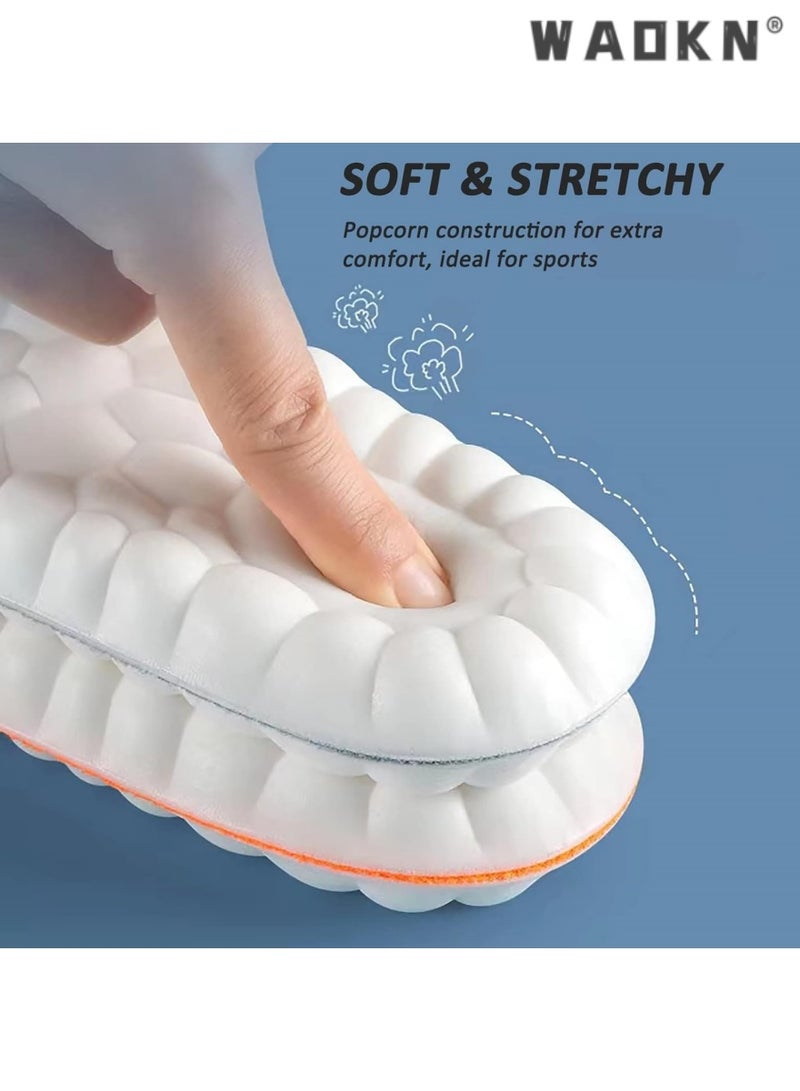 WAOKN 2 Pairs Memory Foam Insoles with Arch Support - Comfortable Shoe Inserts for Women and Men - Breathable and Shock Absorbing - Ideal for Trainers, Sports Shoes, Work Boots , Black - Image 3