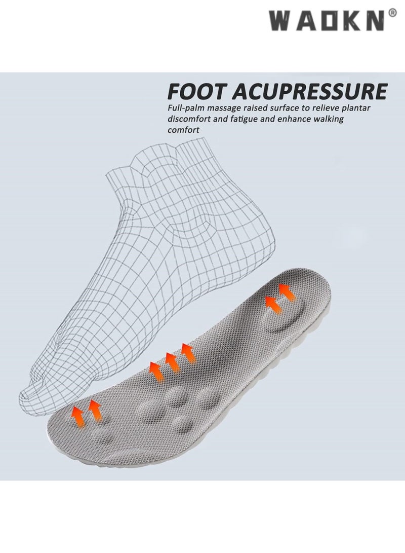 WAOKN 2 Pairs Memory Foam Insoles with Arch Support - Comfortable Shoe Inserts for Women and Men - Breathable and Shock Absorbing - Ideal for Trainers, Sports Shoes, Work Boots , Black - Image 4